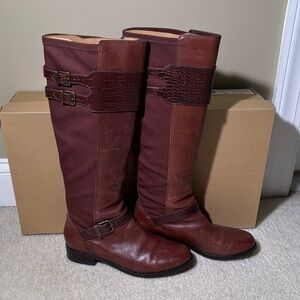 Cole Haan Tennley Buckle Brown Knee-High Boots